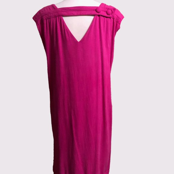 Vintage Fuchsia Raw Silk Sakowitz dress - Picture 3 of 6